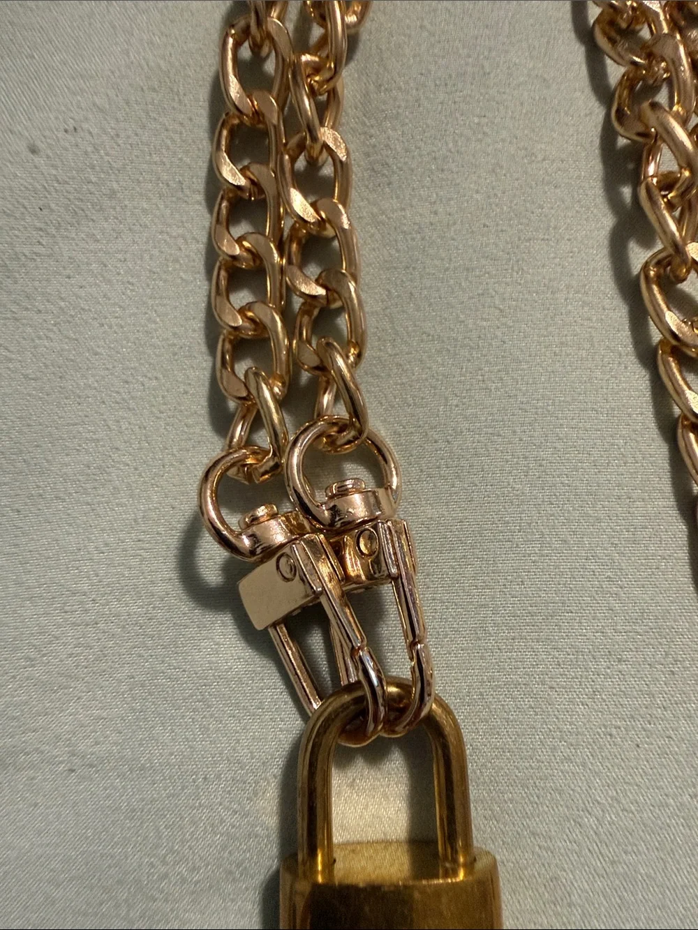 Louis Vuitton Gold Padlock Pendant Necklace